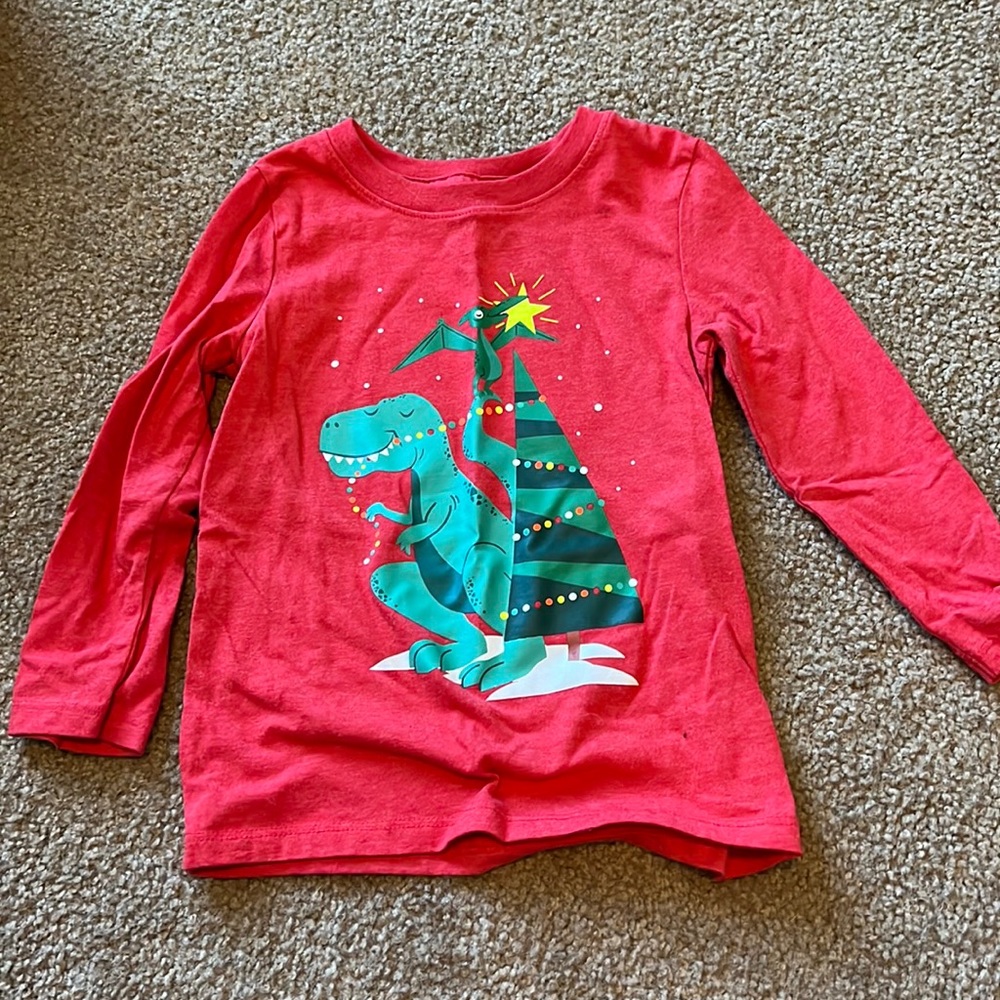 Cat & Jack Dinosuar Christmas shirt 3T